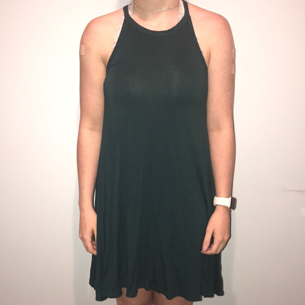 High Neck Green Tank Top Dress